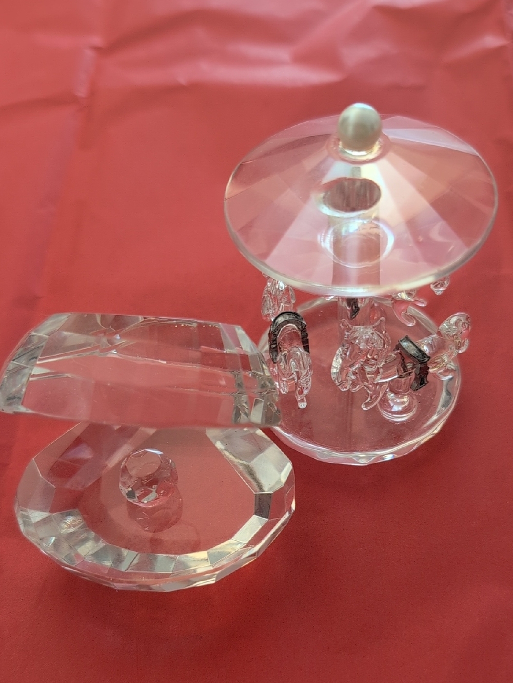 Glass Pearl in Oyster Shell and carousel paper weight